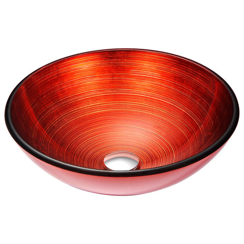LS-AZ057 - ANZZI Echo Series 17 in. Bathroom Vessel Sink with Scratch-Tough and Stain-Resistant Non-Porous Surface in Lustrous Red Glass