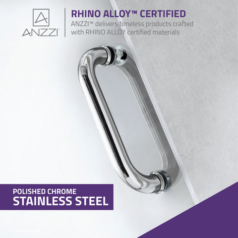 Fellow Series 30 in. by 72 in. Frameless Hinged Shower Door with Handle