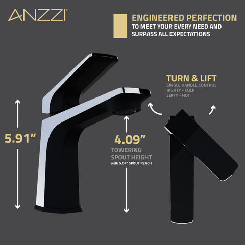 ANZZI Single Handle Single Hole Bathroom Faucet With Pop-up Drain