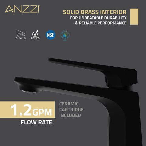 ANZZI Single Handle Single Hole Bathroom Faucet With Pop-up Drain