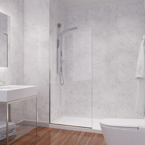 Aegis Series 34 in. by 74" Frameless Fixed Shower Screen