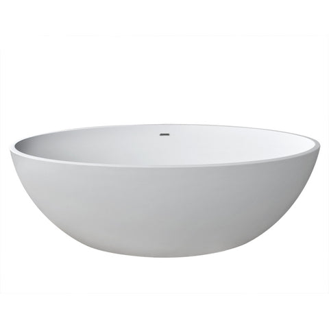 ANZZI Cestino 5.5 ft. Solid Surface Classic Soaking Bathtub and Kros Faucet