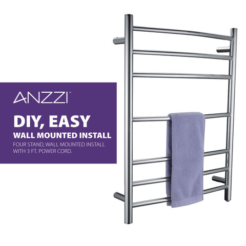 Gown 7-Bar Stainless Steel Wall Mounted Towel Warmer
