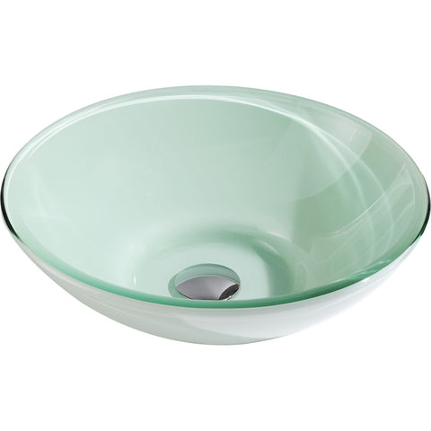 LS-AZ083 - ANZZI Sonata Series 16 in. Bathroom Vessel Sink with Stain-Resistant Non-Porous Surface in Lustrous Light Green Glass