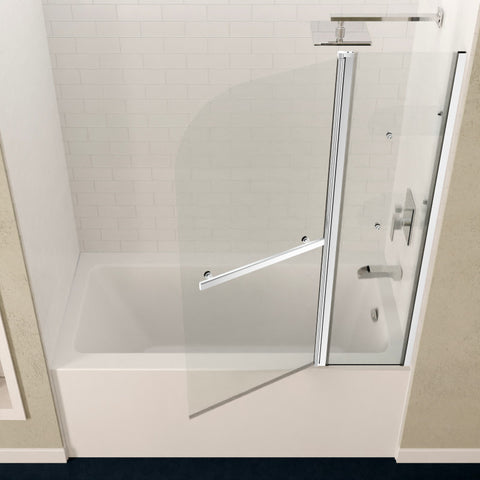 Anzzi 5 ft. Acrylic Rectangle Tub With 48 in. x 58 in. Frameless Tub Door