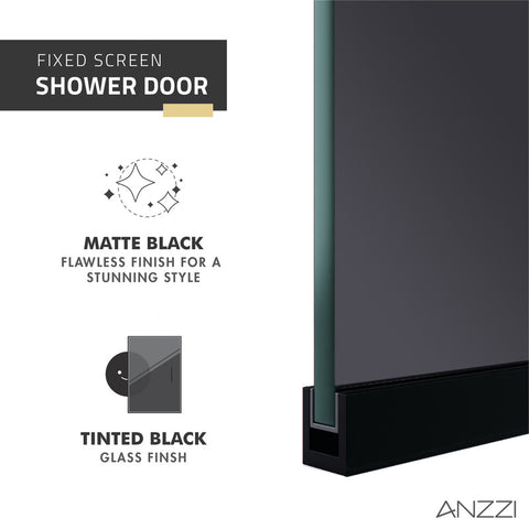 Aegis Series 34 in. by 74" Frameless Fixed Shower Screen