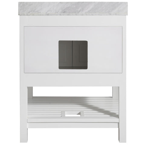 Montaigne 30 in. W x 22 in. D Bathroom Bath Vanity Set with Carrara Marble Top with White Sink