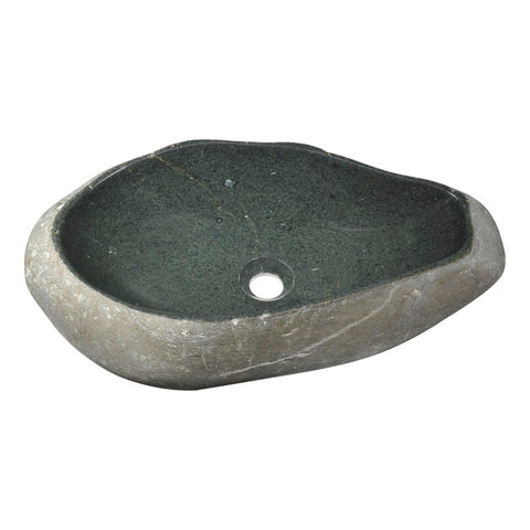 LS-AZ160 - ANZZI Unkindled Basin Series 20 in. Handcrafted Irregular Shaped Solid Surface Bathroom Vessel Sink in Dark River Stone