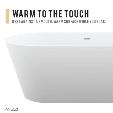 ANZZI 67 in. x 28 in. Freestanding Soaking Tub with Flatbottom - Kosima Series