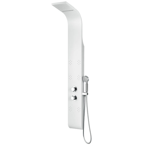 SP-AZ8091 - ANZZI Lyric Series 64 in. 6-Jetted Full Body Shower Panel with Heavy Rain Shower and Body Jets and Spray Wand in White