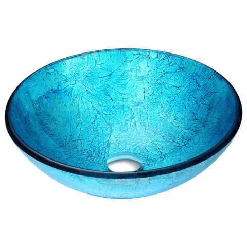 LS-AZ047 - ANZZI Accent Series 17 in. Bathroom Vessel Sink with Scratch-Tough and Stain-Resistant Non-Porous Surface in Blue Ice Glass