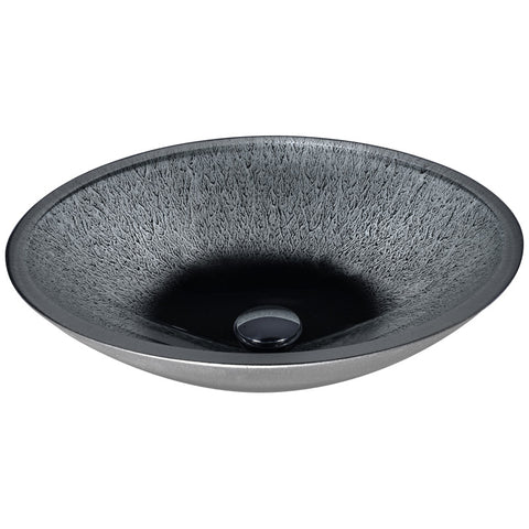LS-AZ035 - ANZZI Onyx Series 20 in. Bathroom Vessel Sink with Scratch-Tough and Stain-Resistant Non-Porous Surface in Black Glass