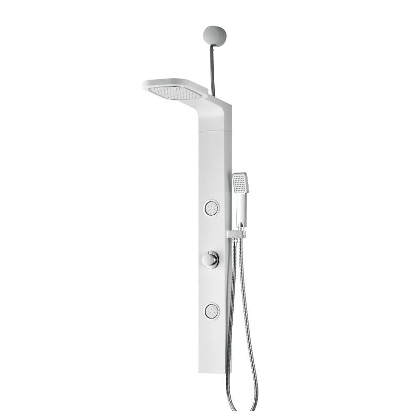 SP-AZ062 - ANZZI Inland Series 44 in. Full Body Shower Panel System with  Heavy Rain Shower and Spray Wand in White