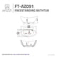 ANZZI 68 in. x 31 in. Freestanding Soaking Tub with Flatbottom - Reginald Series
