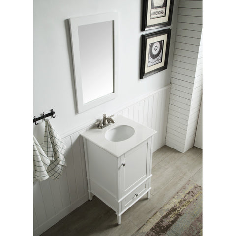 V-AXG021-21 - ANZZI Alexander 21 in. W x 34.4 in. H Bathroom Vanity Set in Rich White