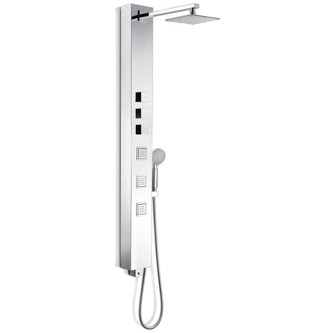 SP-AZ015 - ANZZI Lann 53 in. 3-Jetted Full Body Shower Panel System with Heavy Rain Showerhead and Spray Wand in Chrome (Valve Included)