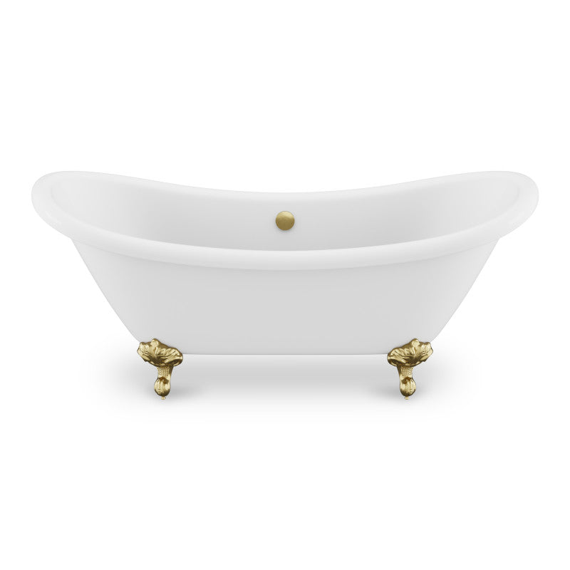 ANZZI 70 in. x 30 in. Claw Foot Freestanding Soaking Bathtub - Falco Series