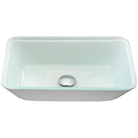 LS-AZ194 - ANZZI Broad Series 18 in. Rectangular Bathroom Vessel Sink with Stain-Resistant Surface in Glossy White Finish Glass