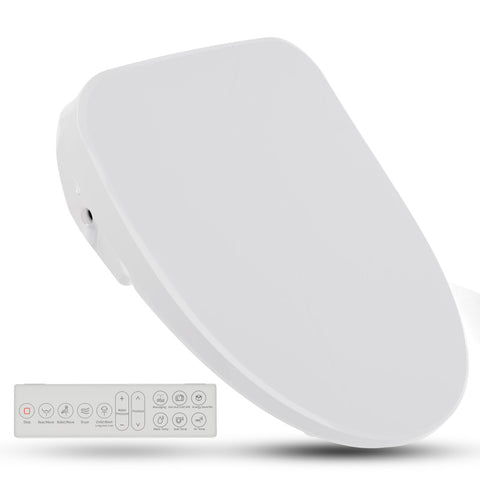TL-AZEB101B - ANZZI Shore Smart Electric Bidet Toilet Seat for Elongated Toilets with Remote Control, Soft Close, and Heated Seat in White