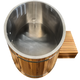 Luxury Cedar Oval Cold Plunge Tub with Stainless Steel Interior, Dual Covers, Easy Drainage, Steps & Headrest Included
