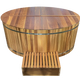Luxury Cedar Oval Cold Plunge Tub with Stainless Steel Interior, Dual Covers, Easy Drainage, Steps & Headrest Included