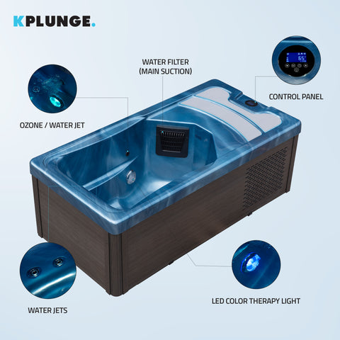 Borealis All-in-One Cold Plunge & Hot Tub with Integrated Chiller, Acrylic Interior, BT Speakers, Jets & App Control