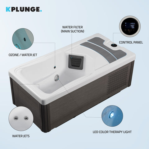 Borealis All-in-One Cold Plunge & Hot Tub with Integrated Chiller, Acrylic Interior, BT Speakers, Jets & App Control