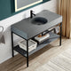 Siena 48" Console Sink in Matte Black with Matte Grey Counter Top