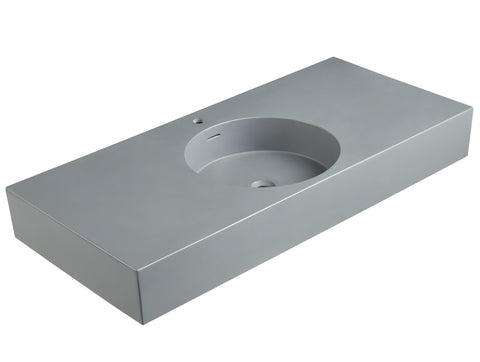 Siena 48" Console Sink in Matte Black with Matte Grey Counter Top