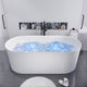 ANZZI Jericho Series 67" Air Jetted Freestanding Acrylic Bathtub in White