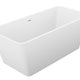 ANZZI Cenere 4.9 ft. Man-Made Stone Center Drain Freestanding Bathtub in Matte White