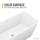 ANZZI Cenere 4.9 ft. Man-Made Stone Center Drain Freestanding Bathtub in Matte White