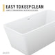 ANZZI Cenere 4.9 ft. Man-Made Stone Center Drain Freestanding Bathtub in Matte White