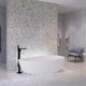 ANZZI Fiume 5.6 ft. Man-Made Stone Center Drain Freestanding Bathtub in Matte White