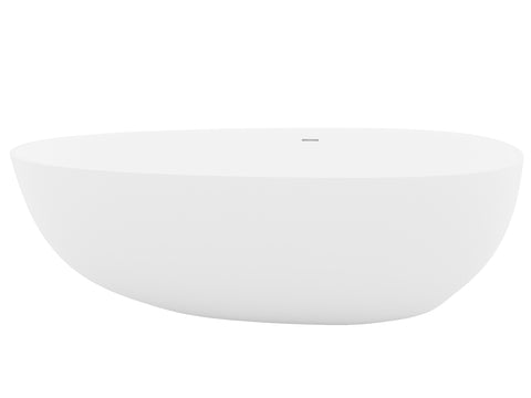 ANZZI Fiume 5.6 ft. Man-Made Stone Center Drain Freestanding Bathtub in Matte White