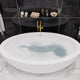 ANZZI Lusso 6.3 ft. Solid Surface Center Drain Freestanding Bathtub in Matte White