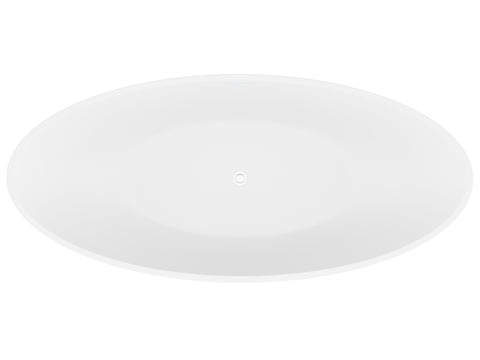 ANZZI Ala 6.2 ft. Solid Surface Center Drain Freestanding Bathtub in Matte White