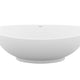 ANZZI Ala 6.2 ft. Solid Surface Center Drain Freestanding Bathtub in Matte White