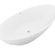 ANZZI Ala 6.2 ft. Solid Surface Center Drain Freestanding Bathtub in Matte White