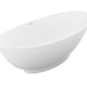 ANZZI Ala 6.2 ft. Solid Surface Center Drain Freestanding Bathtub in Matte White