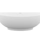 ANZZI Ala 6.2 ft. Solid Surface Center Drain Freestanding Bathtub in Matte White