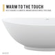 ANZZI Ala 6.2 ft. Solid Surface Center Drain Freestanding Bathtub in Matte White