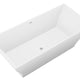 ANZZI Crema 5.9 ft. Solid Surface Center Drain Freestanding Bathtub in Matte White