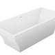 ANZZI Crema 5.9 ft. Solid Surface Center Drain Freestanding Bathtub in Matte White