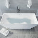 ANZZI Crema 5.9 ft. Solid Surface Center Drain Freestanding Bathtub in Matte White