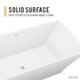 ANZZI Crema 5.9 ft. Solid Surface Center Drain Freestanding Bathtub in Matte White