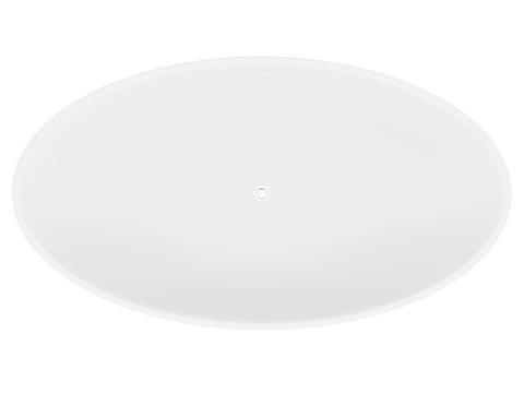 ANZZI Cestino 5.5 ft. Solid Surface Center Drain Freestanding Bathtub in Matte White