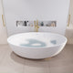 ANZZI Cestino 5.5 ft. Solid Surface Center Drain Freestanding Bathtub in Matte White