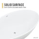 ANZZI Cestino 5.5 ft. Solid Surface Center Drain Freestanding Bathtub in Matte White