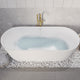 ANZZI Sabbia 5.9 ft. Solid Surface Center Drain Freestanding Bathtub in Matte White